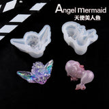 DIY Mermaid Angel Silicone UV Resin Jewelry Tools Dried Flower Molds Pendant
