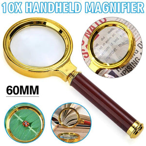 60mm 10X Handheld Magnifier High Clarity Magnifying Glass Loupe