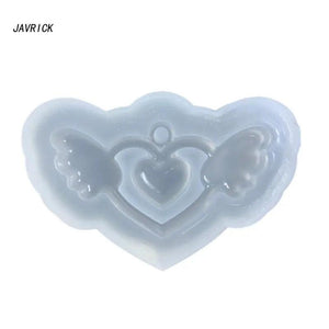 3D Love Wings Quicksand Mold Pendant Silicone Mold DIY Resin Casting