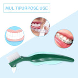 Hard Denture Brush Toothbrush, Cleaning Brush, Double Sided, Portable