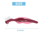 Hard Denture Brush Toothbrush, Cleaning Brush, Double Sided, Portable