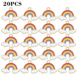 20pcs Enamel Rainbow Cloud Charms Pendant Necklace Earrings DIY Accessories