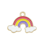 20pcs Enamel Rainbow Cloud Charms Pendant Necklace Earrings DIY Accessories
