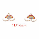 20pcs Enamel Rainbow Cloud Charms Pendant Necklace Earrings DIY Accessories