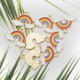 20pcs Enamel Rainbow Cloud Charms Pendant Necklace Earrings DIY Accessories