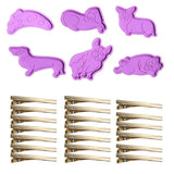 Pet Dog Hairpin Silicone Epoxy Mold for Keychain Pendant