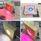 Wooden Lighted Base Stand LED Lights Display Base Compatible w/ Resin Mold