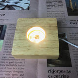Wooden Lighted Base Stand LED Lights Display Base Compatible w/ Resin Mold