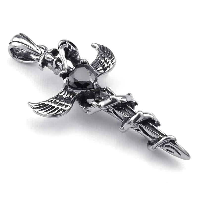 Men's Steel Pendant Necklace - Fancy Silver