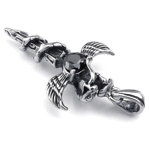 Men's Steel Pendant Necklace - Fancy Silver