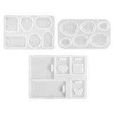 3Pcs Pendant Clay Molds Multi-Shapes Silicone Keychain Moulds with Holes