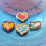 10pcs Irregular Love Heart Enamel Charms Dripping Oil Jewelry