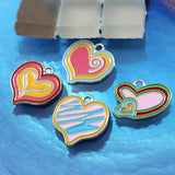 10pcs Irregular Love Heart Enamel Charms Dripping Oil Jewelry
