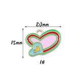 10pcs Irregular Love Heart Enamel Charms Dripping Oil Jewelry