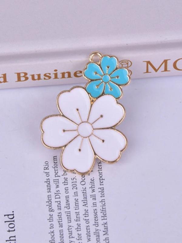 10pcs Alloy Metal Flower Charms Pendant DIY Jewelry Making
