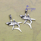 10pcs Antique Silver Plated Shark Fish Charms Pendants DIY Jewelry Making