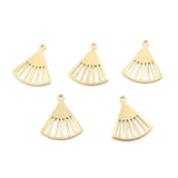 50pcs Raw Brass Fan Charms Pendant DIY Earrings Bracelet Jewelry Supplies