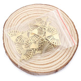 50pcs Raw Brass Fan Charms Pendant DIY Earrings Bracelet Jewelry Supplies