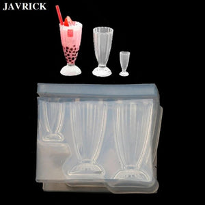 3D Small Glass Bottle Resin Mold Drink Bottle Jar Goblet Cup Silicone Resin Mold