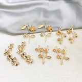 4Pcs/Lot Flower Shape Earring Charms Jewelry Findings