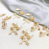 4Pcs/Lot Flower Shape Earring Charms Jewelry Findings