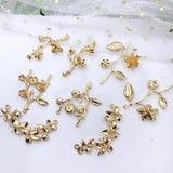 4Pcs/Lot Flower Shape Earring Charms Jewelry Findings