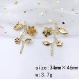 4Pcs/Lot Flower Shape Earring Charms Jewelry Findings
