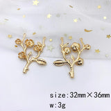 4Pcs/Lot Flower Shape Earring Charms Jewelry Findings