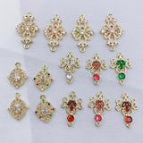 4Pcs/Lot Cooper Metal Rhinestone Charm Earrings