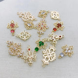 4Pcs/Lot Cooper Metal Rhinestone Charm Earrings