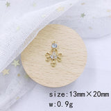 4Pcs/Lot Cooper Metal Rhinestone Charm Earrings