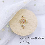 4Pcs/Lot Cooper Metal Rhinestone Charm Earrings