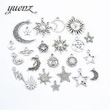 23pcs Mix Metal Antique Sun Star Moon Charm for Jewelry Making