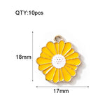 10pcs/Lot Daisy Flower Enamel Charms Necklace DIY Pendant Jewelry Accessories