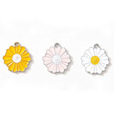 10pcs/Lot Daisy Flower Enamel Charms Necklace DIY Pendant Jewelry Accessories
