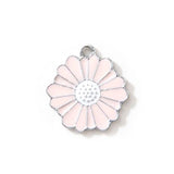 10pcs/Lot Daisy Flower Enamel Charms Necklace DIY Pendant Jewelry Accessories