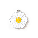 10pcs/Lot Daisy Flower Enamel Charms Necklace DIY Pendant Jewelry Accessories