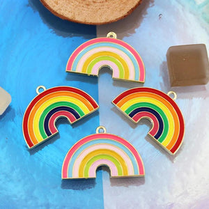 10pcs Colorful Rainbow Charms Pendants for Jewelry Making