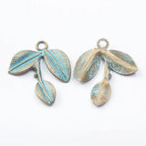 20Pcs Antique Silver Tree leaf Charms for Jewelry Making