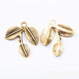 20Pcs Antique Silver Tree leaf Charms for Jewelry Making