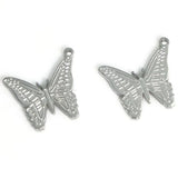 4Pcs Stainless Steel Butterfly Charms Earring Pendant Necklace DIY