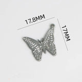 4Pcs Stainless Steel Butterfly Charms Earring Pendant Necklace DIY