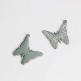 4Pcs Stainless Steel Butterfly Charms Earring Pendant Necklace DIY