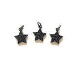 5pcs Micro Zirconia Pave Star Pendant Gold Charm for Jewelry Making