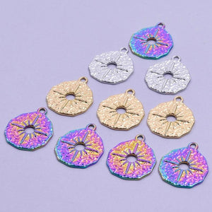 10pcs Star Plate Charms Stainless Steel Pendant for Punk Necklace