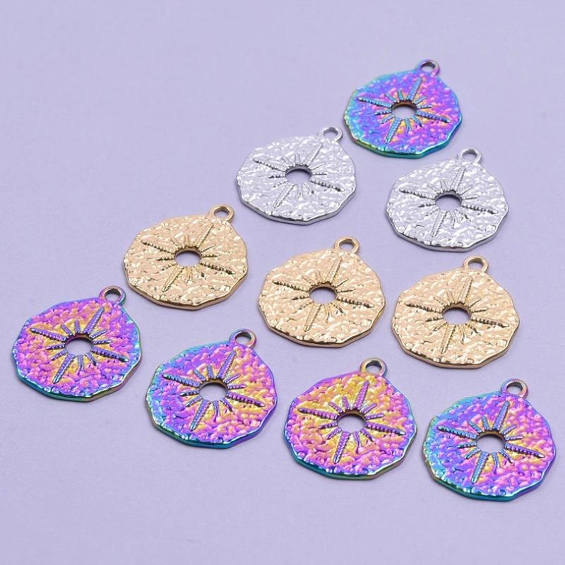 10pcs Star Plate Charms Stainless Steel Pendant for Punk Necklace