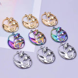 5pcs/Lot Oval Cutout Flower Charms Plant Pendant For Jewellery Making