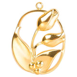 5pcs/Lot Oval Cutout Flower Charms Plant Pendant For Jewellery Making