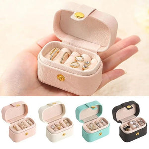 Leather Ring Holder Jewelry Organizer Box Earring Necklace Storage