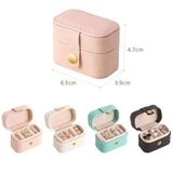 Leather Ring Holder Jewelry Organizer Box Earring Necklace Storage